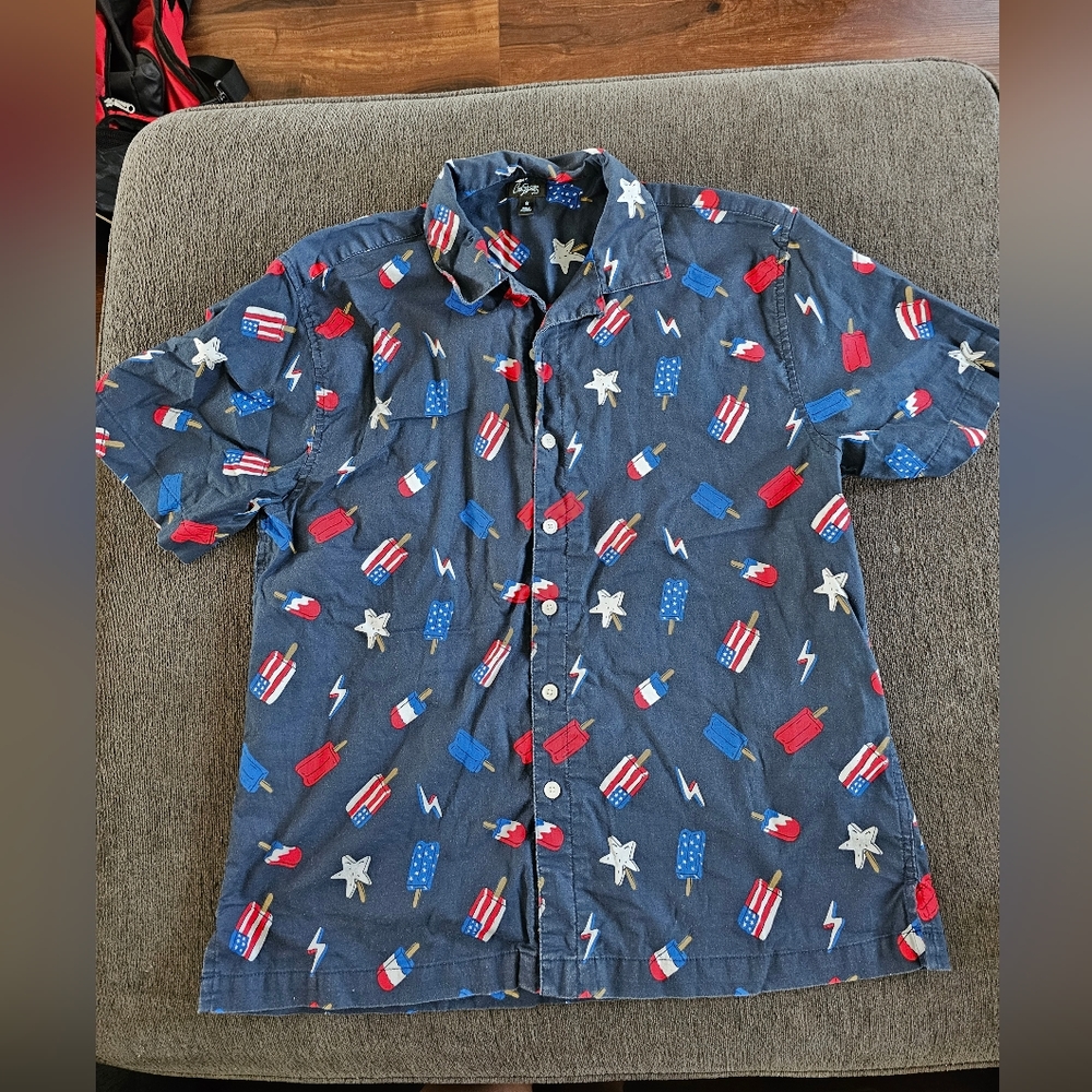 Summer, 4th of July, button-down, medium